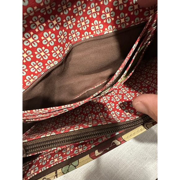 Women's Fossil One Size Floral Beige Red Wallet - Picture 3 of 7